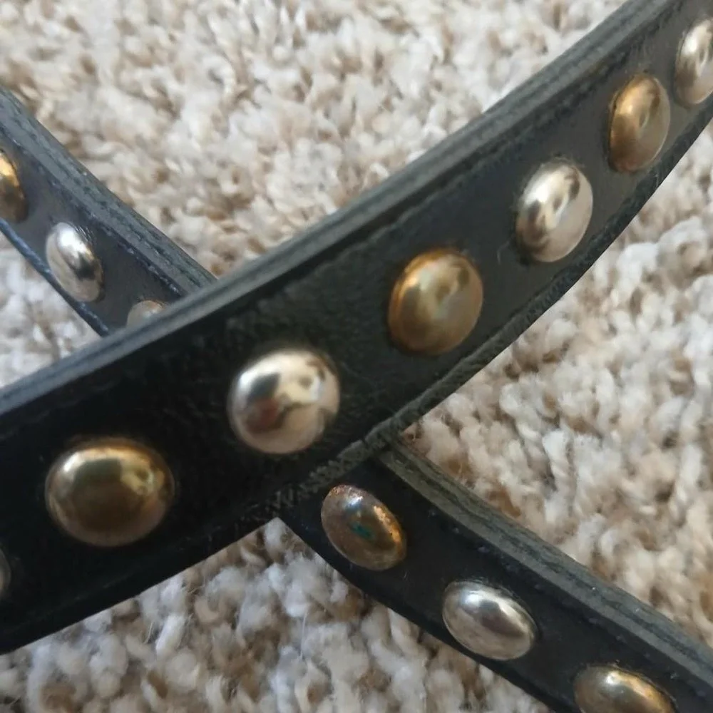 Studded Black Leather Belt for Women - Classic Fashion Accessory
